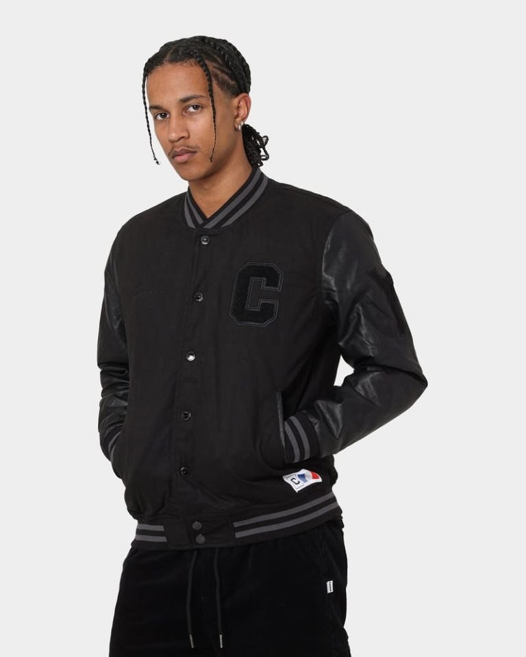 Carre Men's MVP Varsity Jacket In Black - The Jacket Place