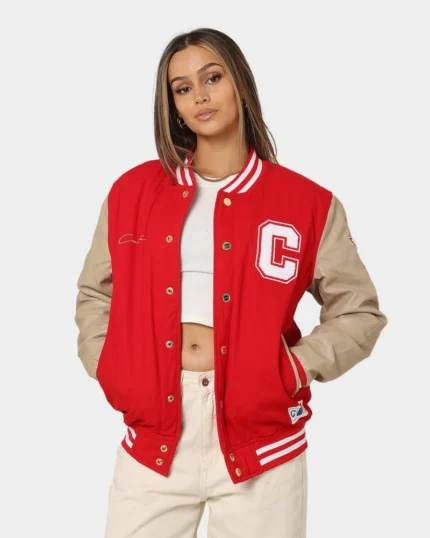 Women's MVP Varsity Jacket In Red