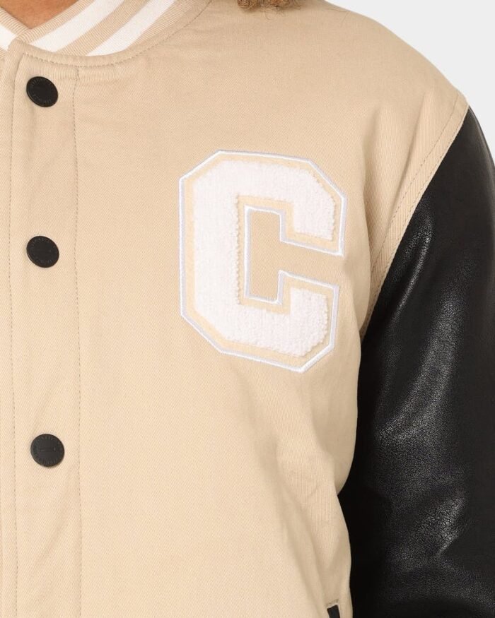 Classic Women's MVP Varsity Jacket In Stone/Black