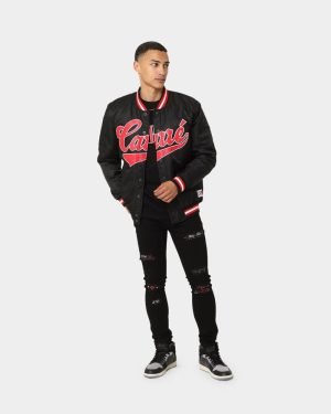 Buy Men's PDB Varsity Jacket in Black and Red Colour Combo