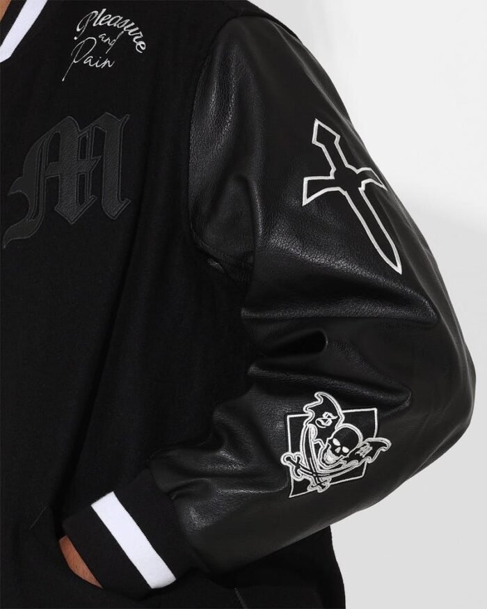 Grab Men's Graveyard Varsity Jacket Black/White & Elevate your style