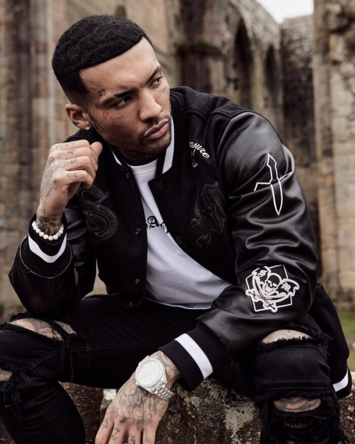 Men's Graveyard Varsity Jacket In Black and White Combo