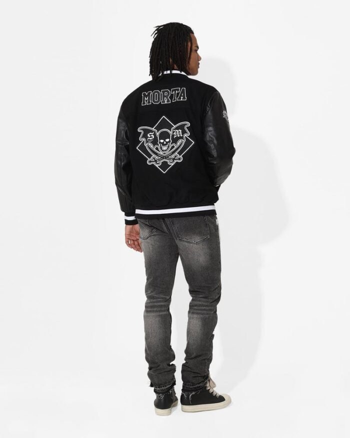 Men's Graveyard Varsity Jacket Black/White Collection