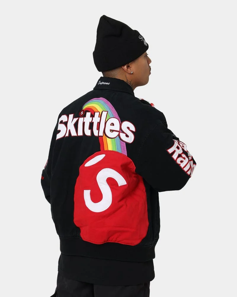 Men's Supreme X Mitchell & Ness X Skittles Varsity Jacket