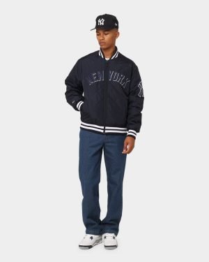 Elevate your Style in New York Yankees Tonals Quilted Varsity Jacket - The Jacket Place