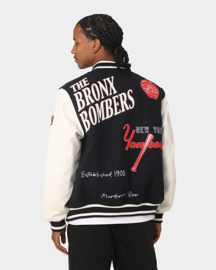 Buy New York Yankees Multi Hit Varsity Jacket Black - The Jacket Place