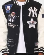 Black New York Yankees Multi Hit Varsity Jacket for Men