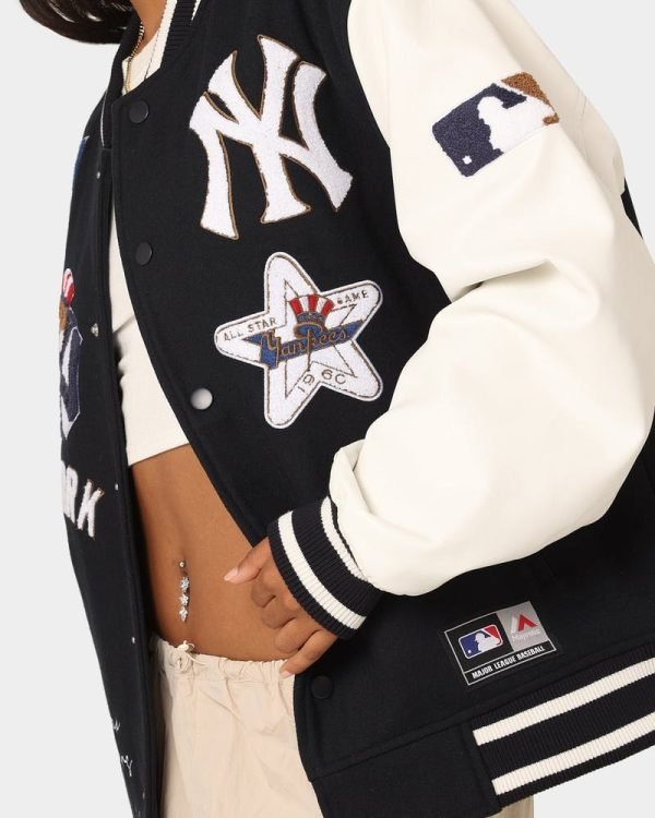 Cool Womens New York Yankees Varsity Jacket Leather