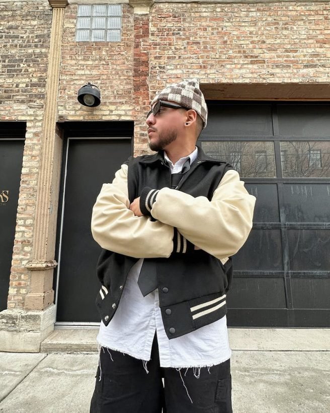 Black Collared Varsity Jacket Collection