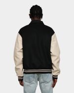 Buy Black Collared Varsity Jacket for Men