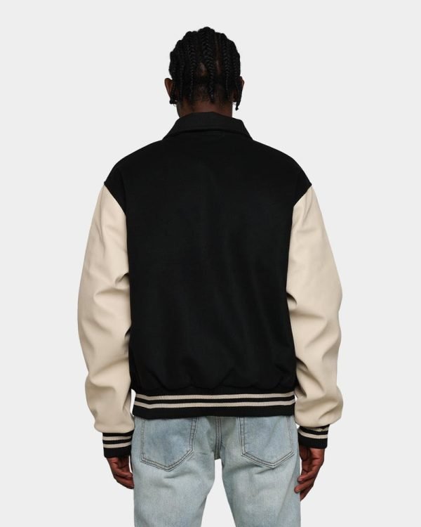 Buy Black Collared Varsity Jacket for Men