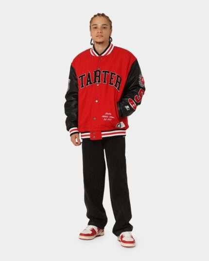 Men's Champs Arch Varsity Jacket In Red/Black