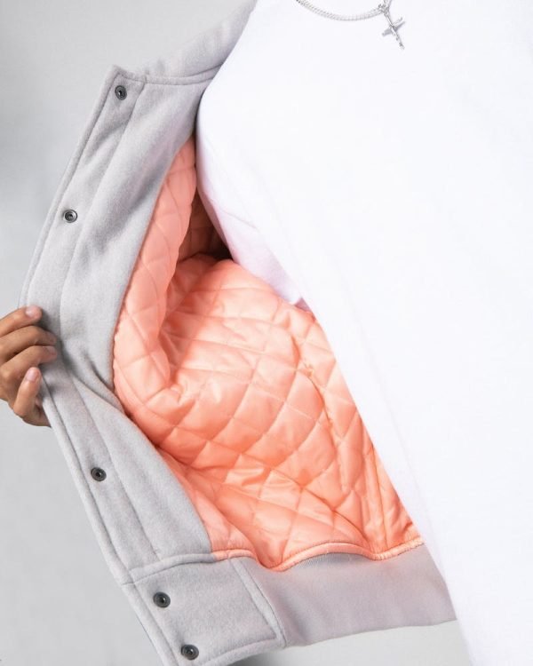 Men's Flower Varsity Jacket Inner Quilted Lining