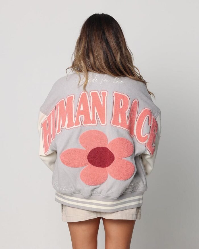 Beautiful Women's Flower Varsity Jacket