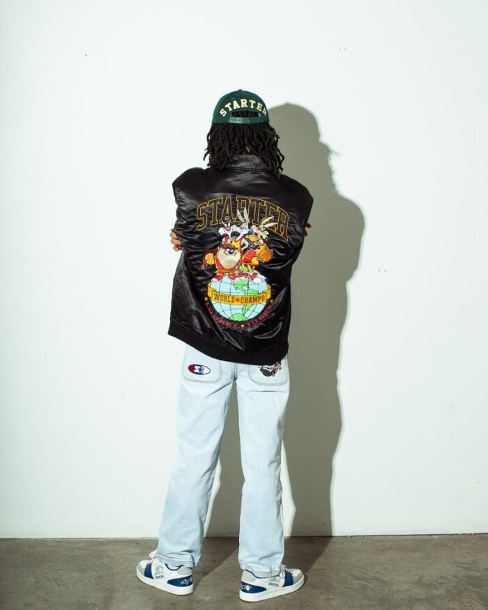 Elevate your Style in Starter X Looney Tones Mens Varsity Jacket