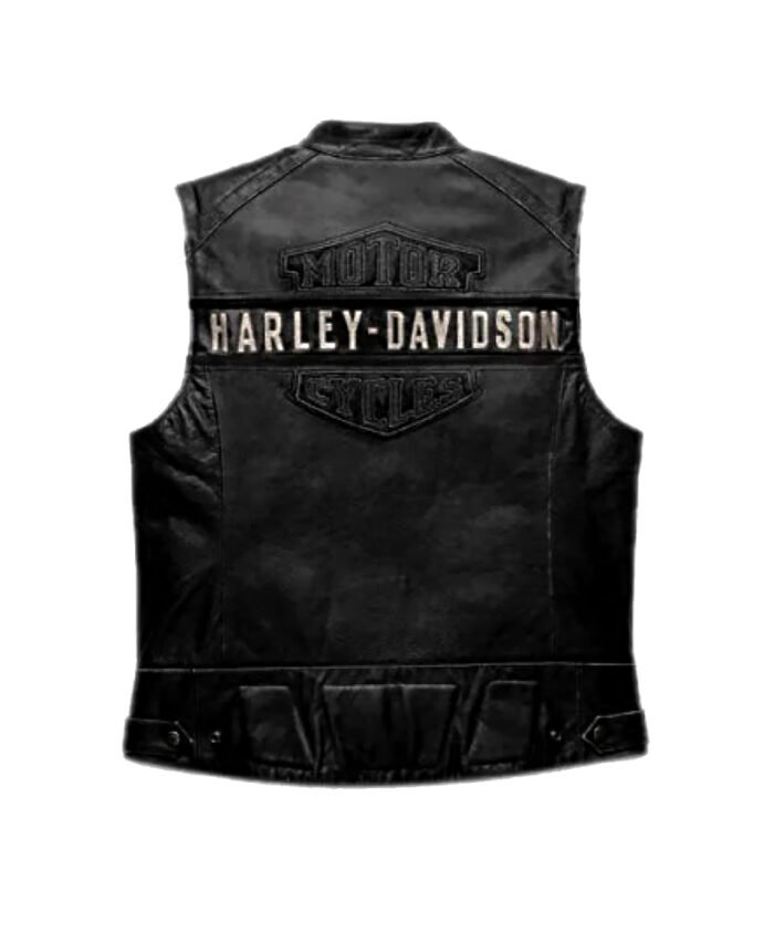 Buy Harley Davidson Black Leather Vest