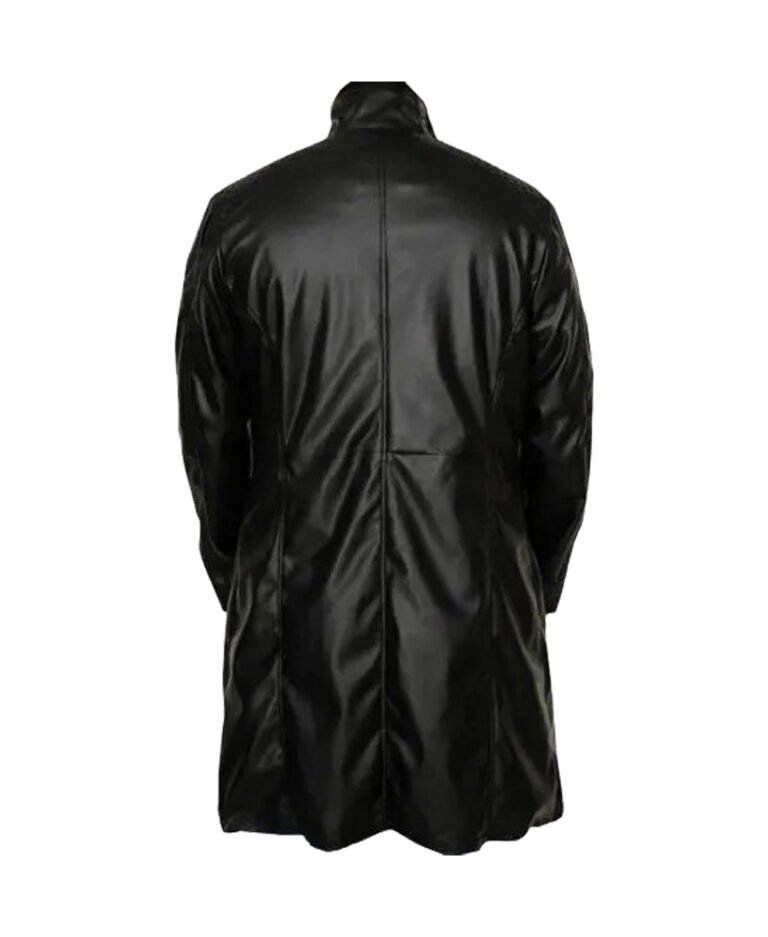 Adam Jensen Leather Trench Coat Black