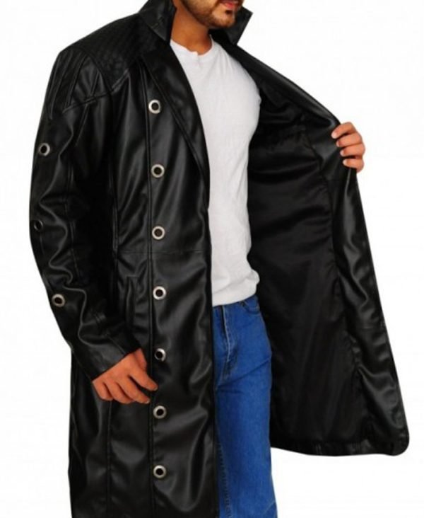 Buy Adam Jensen Leather Trench Coat Black for Men