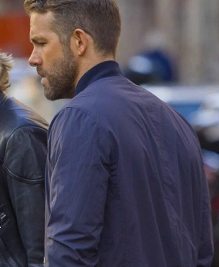 Classic Ryan Reynolds Bomber Jacket Blue - The Jacket Place