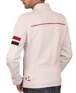 Buy Zenith White Racer Leather Jacket