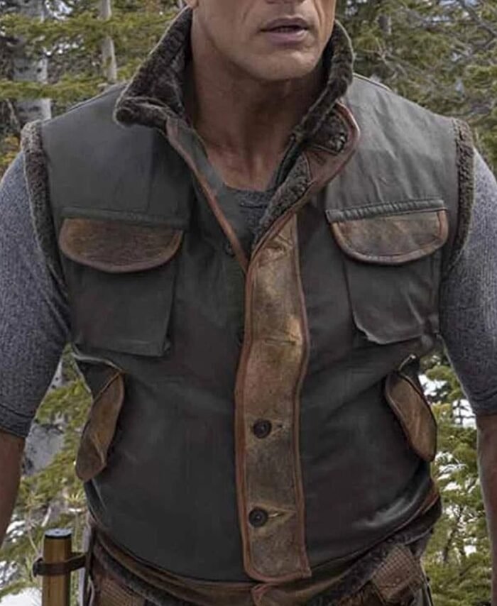 Jumanji Dwayne Johnson Leather Vest for Men