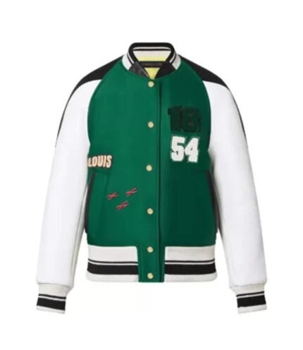 Dawn Staley Patchwork Varsity Jacket in Green & White