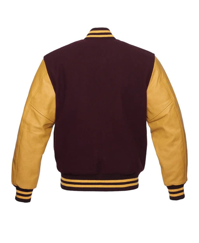 Buy Baseball Letterman Bomber Jacket Maroon for Men