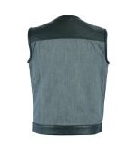Shop Men's Leather and Denim Combo Ash Grey Vest