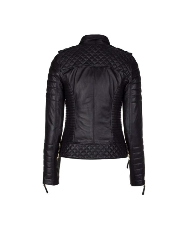 Buy Women's Slim Fit Black Biker Jacket