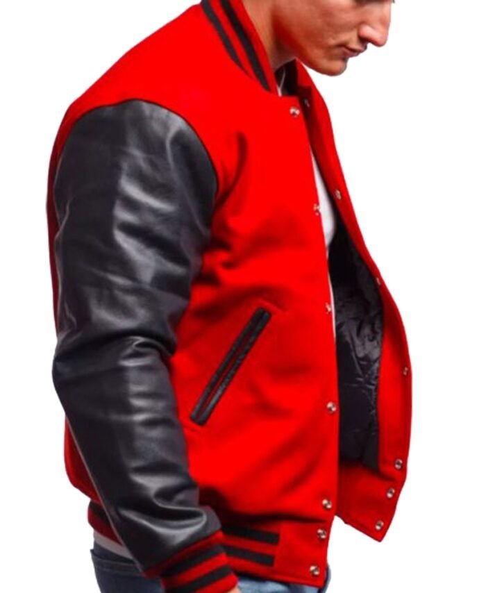 Buy Men's Red Wool Varsity Jacket