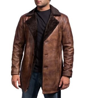 Buy The Wolverine Logan Shearling Coat in Brown