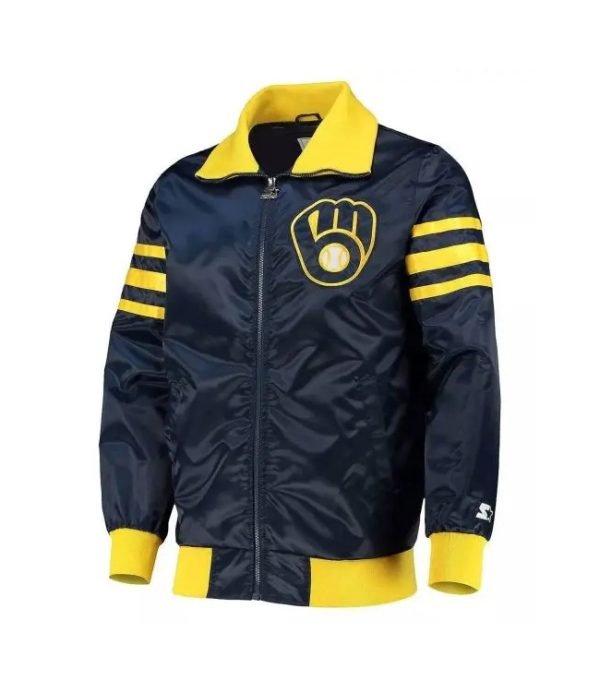 Brewers Varsity Jacket in Blue and Yellow