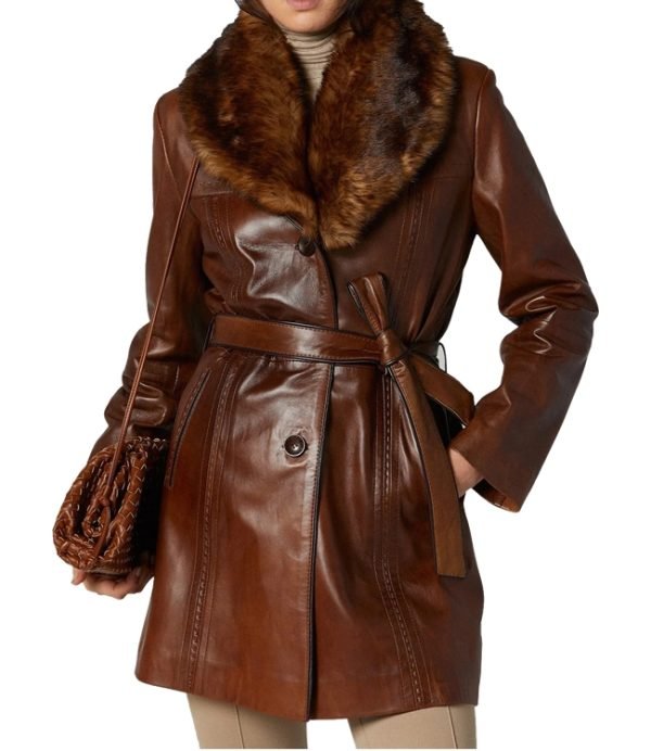 women leather coat