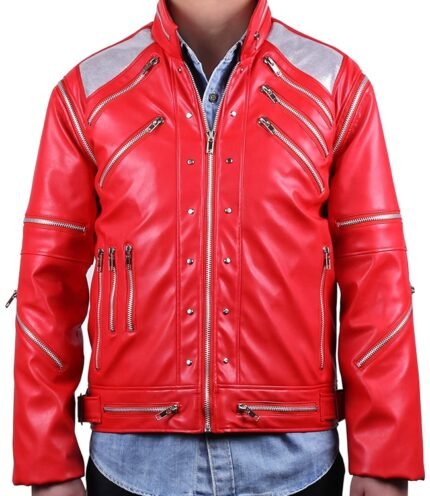 Shop Beat it Metal Zipper Leather Jacket
