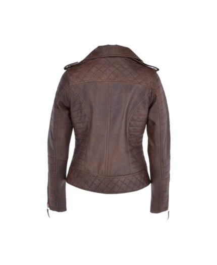 Buy Women's Brown Biker Leather Jacket