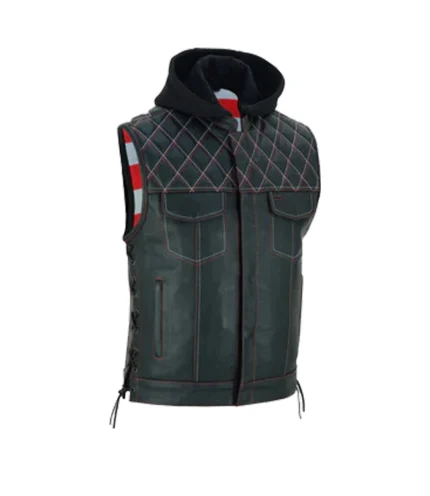 Buy Road Edge Black Leather Vest