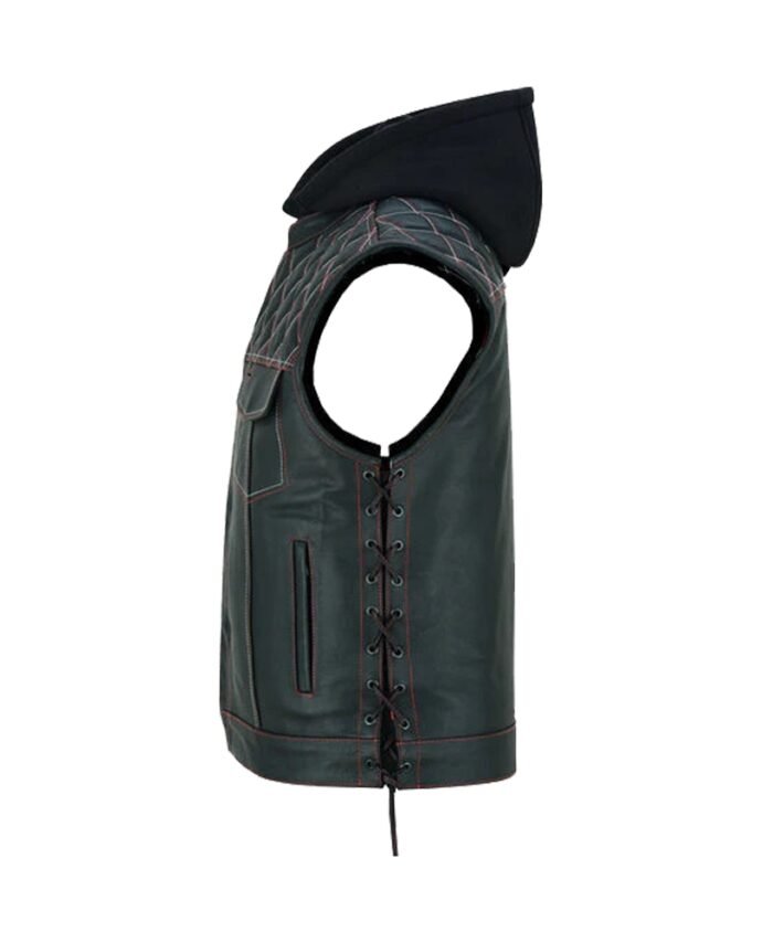 Buy Road Edge Black Leather Vest for Men