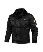 Buy Aviator Black Bomber Leather Jacket for Men