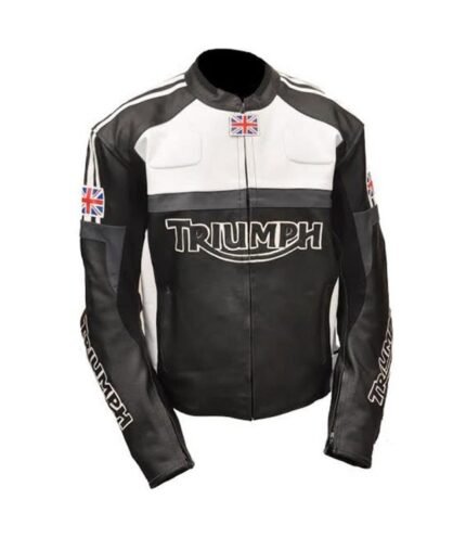 Triumph Cafe Racer Leather Jacket in Black Color