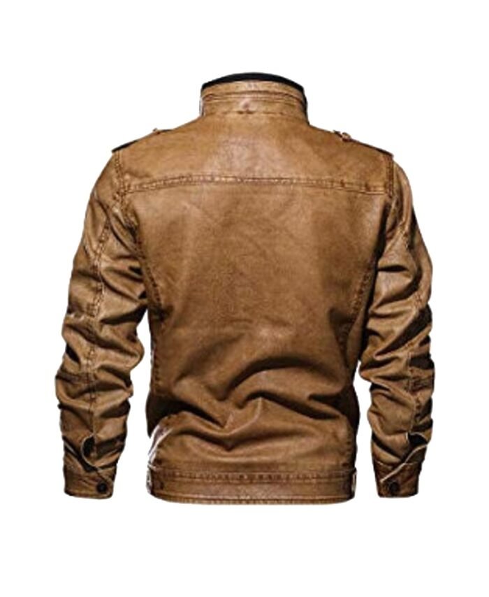 Buy Men Cafe Racer Motorcycle Brown Leather Jacket