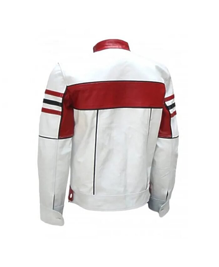 Red & white Biker Jacket for Men