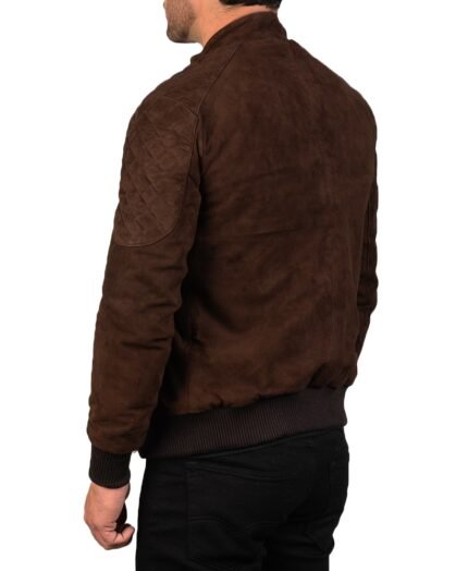 Buy Sven Mocha Suede Bomber Jacket for Men