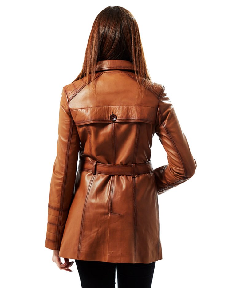 Buy Layla Antique Leather Trench Coat Brown