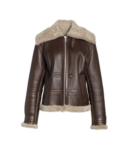 Shearling Aviator Brown Jacket for Women