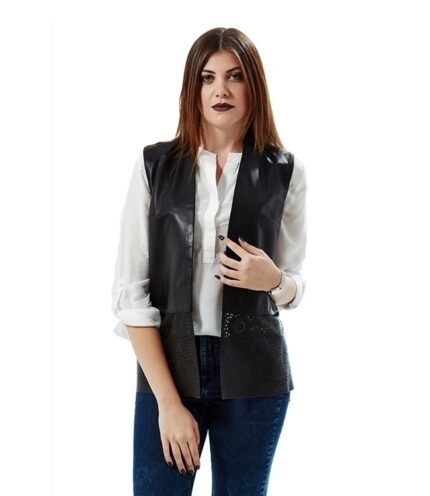 Buy Jenna Embroidered Leather Vest for Women