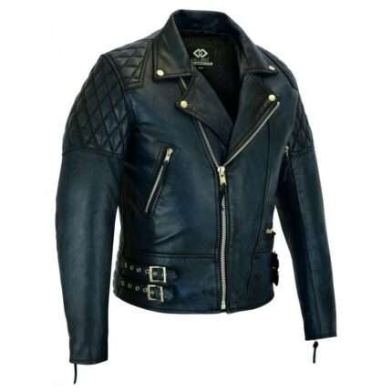 Diamond Motorcycle Biker Soft Leather Jacket