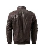 Buy Biker Cafe Racer Brown Leather Jacket for Men