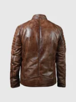 Men Waxed Brown Biker Leather Jacket