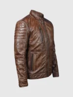 Buy Waxed Brown Biker Leather Jacket