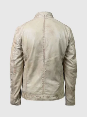 Vintage Off-White Waxed Jacket for Men